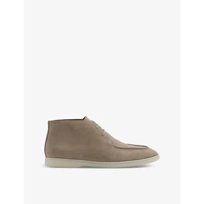 REISS MENS LIGHT STONE LOFTUS LACE-UP SUEDE CHUKKA BOOTS EUR 41 / 7 UK