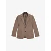 Reiss Mens Mocha Brown Patch Gilet-insert Regular-fit Woven Blazer In Brown