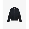 Reiss Mens Navy Aksel Textured Stretch-woven Jacket