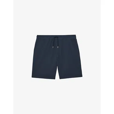 Reiss Mens Black Barber Drawstring-waist Regular-fit Stretch-jersey Shorts Xs