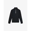 Reiss Mens Navy Blue Hale Half-zip Stretch-jersey Sweatshirt
