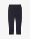 Reiss Mens Navy Brighton Relaxed-fit Tapered Woven Trousers In Blue