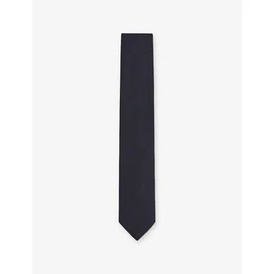 Reiss Mens Navy Ceremony Plain Silk-blend T In Blue