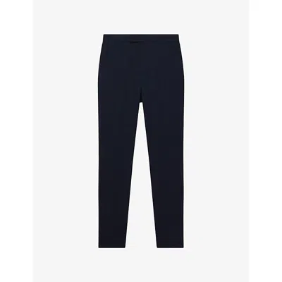 Reiss Navy Slim-fit Wool-blend Suit Trousers