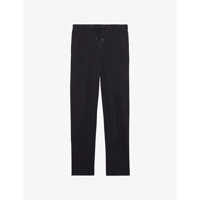 Reiss Mens Gerrard Slim-fit Straight-leg Stretch-jersey Trousers Navy In Blue
