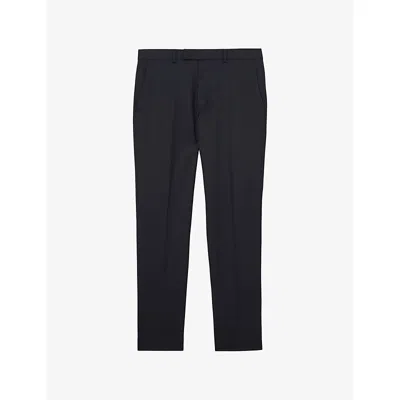 Reiss Mens Navy Graduate Tailored-fit Woven Suit Trousers In Blue