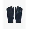 Reiss Mens Navy Lawson Ribbed Merino-wool Touchscreen Gloves In Blue
