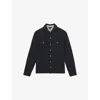 Reiss Mens Navy Ledger Patch-pocket Long-sleeve Cotton And Cashmere-blend Western Shirt In Blue
