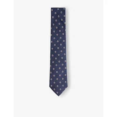 Reiss Mens  Liam Polka-dot Silk-blend T