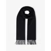 Reiss Mens Navy Picton Wool And Cashmere Scarf