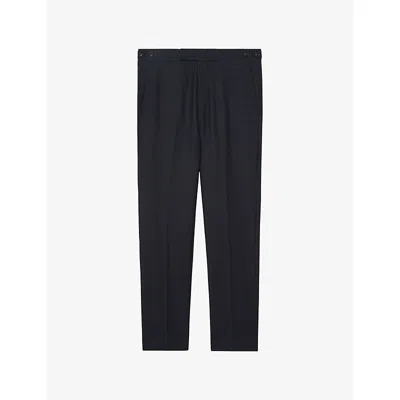 Reiss Mens Navy Seminar Slim-fit Woven Trousers