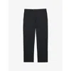 Reiss Mens Shade Relaxed-fit Straight-leg Cotton And Linen-blend Trousers Navy In Blue
