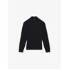 Reiss Mens  Swinley Half-zip Knitted Jumper In Navy