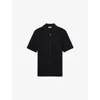 Reiss Mens Tay Pointelle-knit Modal And Cotton-blend Shirt Navy Xxl In Black