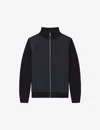 Reiss Mens Navy Ribbed Crewneck Stretch-knit Jumper