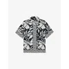 Reiss Mens Beattie Floral-print Woven Shirt Navy White In Multi