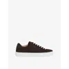 Reiss Mens Dark Chocolate Brown Nubuck Leather Low-top Trainers Eur 43 / 9 Uk