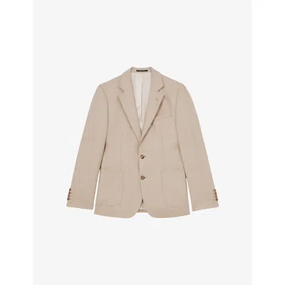 Reiss Mens  Carson Single-breasted Woven Blazer In Neutral