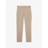 Reiss Mens Venus Slim-fit Straight-leg Wool-blend Trousers Oatmeal Brown In Neutral