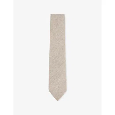 Reiss Mens Oatmeal Donato Wool And Silk T In Brown