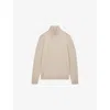 Reiss Mens Oatmeal Melange  X Atelier Royal Half-zip Cashmere Jumper Xl In Brown