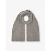 Reiss Mens  Ribbed Knitted Scarf In Brown
