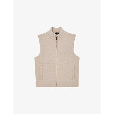 Reiss Mens  Otley Padded Woven Gilet In Neutral