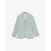 Reiss Linen Notch Lapel Slim Fit Blazer In Ocean Green
