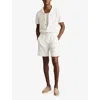 Reiss Mens Ackling Cuban-collar Cotton-blend Shirt Off White Xl