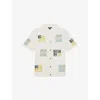 Reiss Mens  Pablo Reef-embroidered Woven Shirt In Optic White