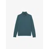 Reiss Mens Orion Blue Blackhall Zip-neck Long-sleeve Merino-wool Jumper In Blue