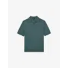 Reiss Mens Orion Blue Duchie Knitted Wool Polo Shirt In Green