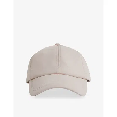 Reiss Mens Light Camel Paco Brand-embroidered Stretch-woven Cap In Brown