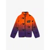 Reiss Mens  X Mclaren Drift Ombre Embroidered Fleece Jacket Papaya Orange Purple In Papaya Orange Purple