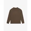 Reiss Mens  Foulton Crewneck Wool And Cashmere-blend Jumper In Brown