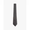 Reiss Mens Pelosa Geometric-pattern Silk-blend Tie Charcoal