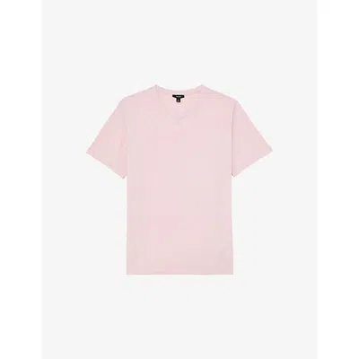 Reiss Mens  Bless Crewneck Short-sleeve Cotton T-shirt In Pink
