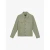 Reiss Mens Pistachio Green Edington Chest-pocket Suede Jacket In Green