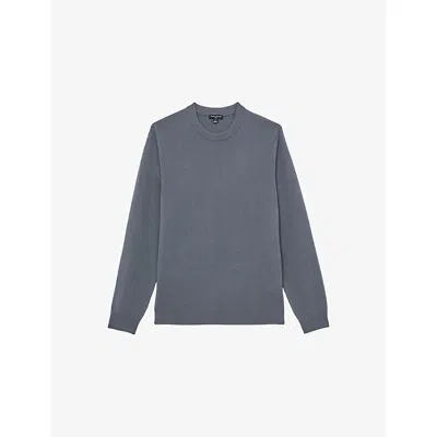 Reiss Mens Powder Blue  X Atelier Monarch Crewneck Cashmere Jumper In Gray