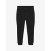Reiss Mens Black Premier Pinched-seam Stretch-woven Jogging Bottoms