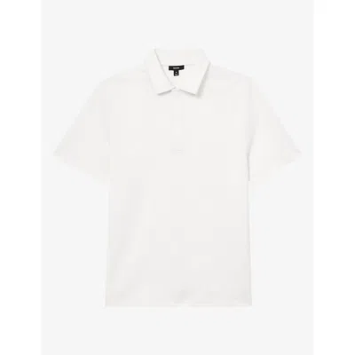Reiss Mens Read Micro-waffle Short-sleeve Stretch-jersey Polo White Xxl