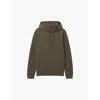 Reiss Mens Chocolate Brown Regular-fit Long-sleeve Stretch-jersey Hoody In Sage Green
