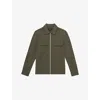 Reiss Mens Green Ascend Zip-up Stretch-woven Overshirt In Green