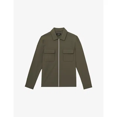 REISS MENS REISS ASCEND ZIP-UP STRETCH-WOVEN OVERSHIRT