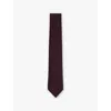 Reiss Mens Baratti Plain Silk And Wool-blend Tie Bordeaux In Burgundy