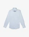 Reiss Remote Bengal Striped Cotton Slim Fit Shirt In Blue Stripe