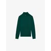 Reiss Mens  Blackhall Half-zip Funnel-neck Wool Knitted Jumper In Opal Green
