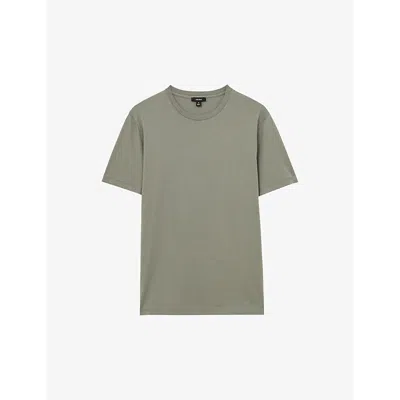 Reiss Mens  Bless Crew-neck Short-sleeve Cotton-jersey T-shirt In Dark Sage