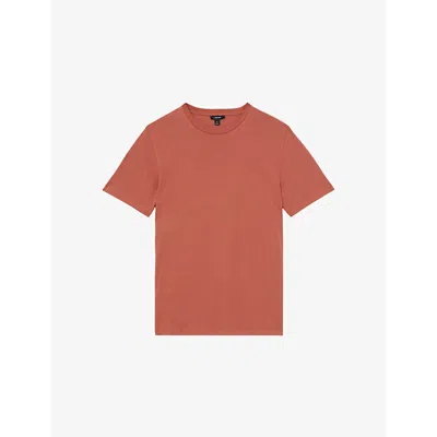 Reiss Mens Bless Crew-neck Short-sleeve Cotton-jersey T-shirt Washed Rose Pink