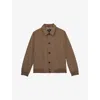 Reiss Womens Chestnut Brown Bobby Collared Stretch-woven Jacket In Brown